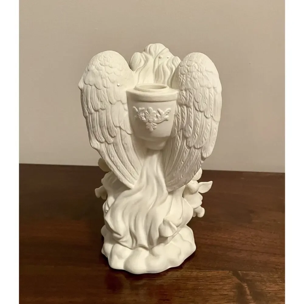 Vintage Party Lite Christmas Angel Porcelain Candle Holder retired - Picture 2 of 2